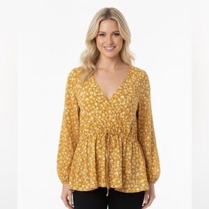 Asos yellow floral top size 22